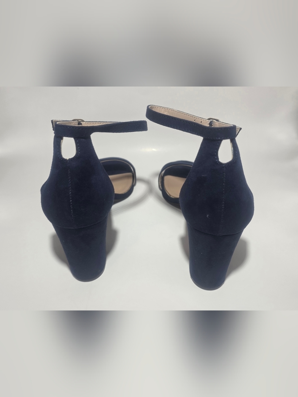 Kelly & Katie Womens Heels Size 10M Navy Blue Ankle Strap Block Heel Sandals NEW - Picture 6 of 7